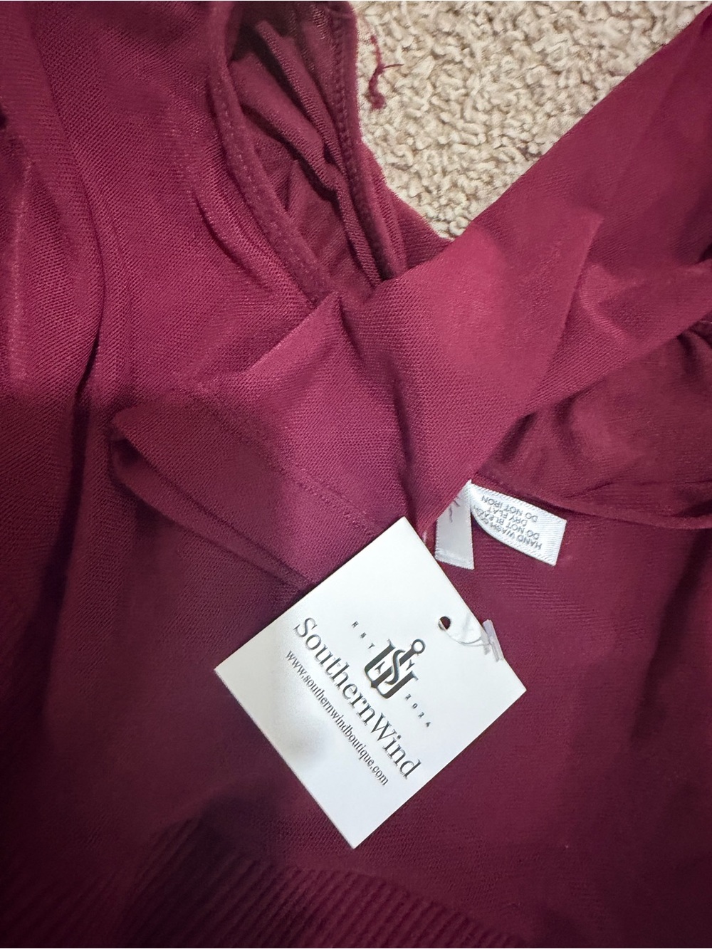 Long Sleeve Ribbed Panel Top - Picture 5 of 5